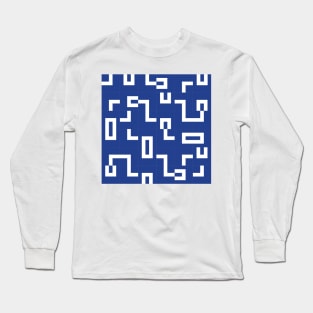 Blue and White Tiles Long Sleeve T-Shirt